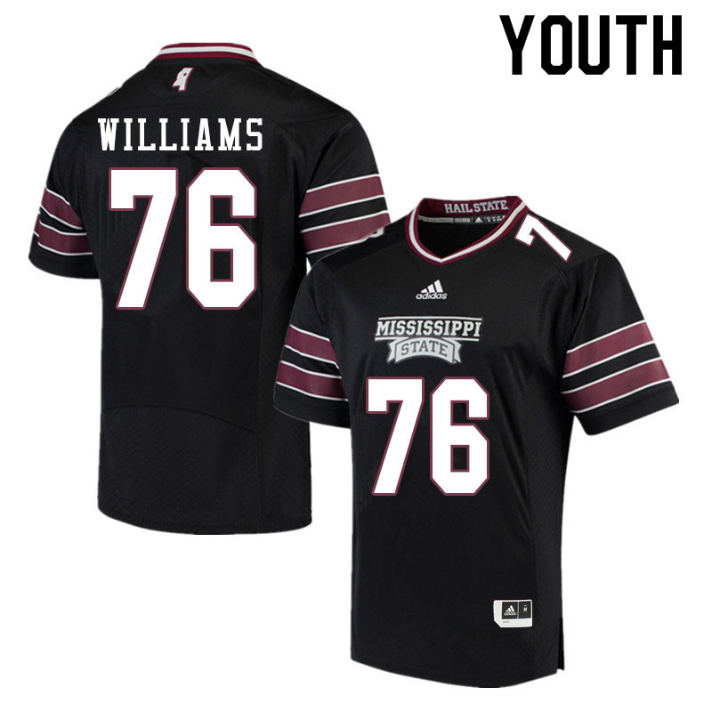 Youth #76 Kieran Williams Mississippi State Bulldogs College Football Jerseys Sale-Black - Click Image to Close